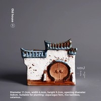 Pot à Bonsaï en Résine Style Chinois Vintage, Mini Micro-Paysage en Forme de Maison, Jardinière pour Plantes Succulentes, Décoration Rétro pour Ferme, Cour et Maison