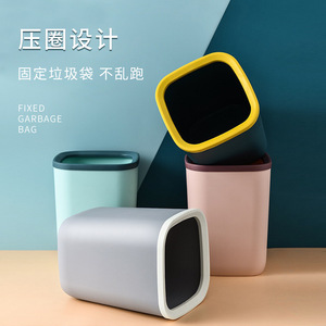 Large Capacity Cylindrical Trash Can 12L Indoor Use With Pressure Ring Non Slip Design For Home Bathroom Living Room - Product Image 3