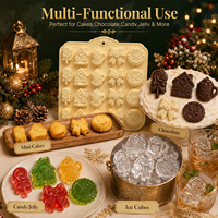 Moules de cuisson en silicone à 20 cavités pour Noël, forme maison, sans BPA, résistants à la chaleur, faciles à nettoyer