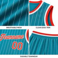 Tenues de basketball personnalisées pour enfants – Maillots et shorts respirants en maille 180 GSM sublimée, motif rayures vertes, pour garçons, clubs et équipes (vente en gros)