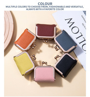 Mini-organisateur de bijoux en cuir véritable, porte-monnaie moderne vintage avec fermoir à pression, petite pochette de voyage portable pour bijoux