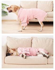 도매 애완 동물 의류 안티 헤어 네 발 디자인 통기성 모든 것을 포함하는 가정복 개 코트 개 점프 슈트 - Product Image 5