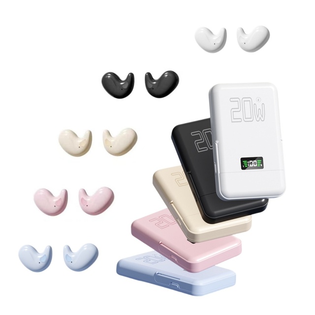 Q96 TWS Lightweight Mini High Capacity Pocket Power Bank Earphone Sleeping Earbuds With Strong Adsorption