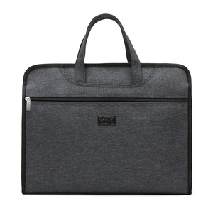 Unisex Polyester Briefcase Tote Large Capacity Waterproof Oxford Curve Back Zipper Closure Fashion Business <b>Laptop</b> Sleeve Bag - Product Image 4