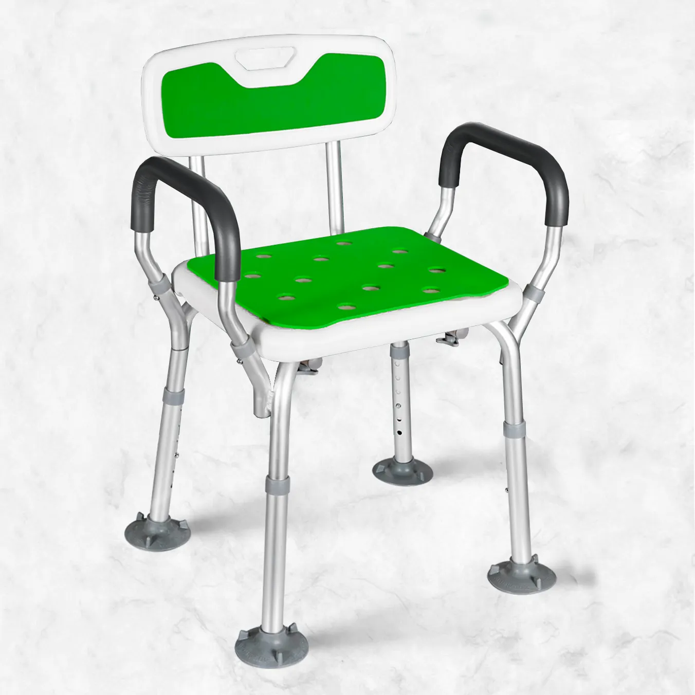 الألومنيوم سبائك ارتفاع قابل للتعديل كرسي استحمام مع مسند الظهر كرسي استحمام للانفصال ل المسنين