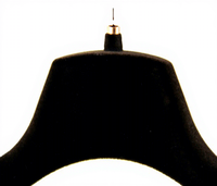 YT Kunststoff Kleiderbügel Schwarzer Samt Kleiderbügel Gold Quadratischer Haken Rutsch fester Kleiderbügel mit Querstange für Hosen