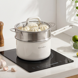 Casserole à lait de style américain en acier inoxydable non revêtu à fond triple couche, petite marmite pour aliments pour bébés, marmite à soupe antiadhésive 2,0-3,0 L pour gaz - Product Image 4