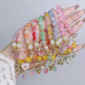Wholesale Colorful Popping Crystal <b>Beads</b> <b>Bracelets</b> Kids Princess Cartoon Butterfly Moon Star Cute Charm <b>Bracelets</b> for Teen Girls - Product Image 2
