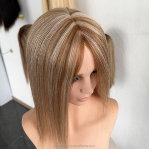 Prótesis Capilar de Cabello Humano Natural Marrón Oscuro, Súper Plana, con Base Mono Ondulada, para Mujer, Kosher - Product Image 6