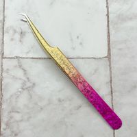 Pinces à épiler Yucagci Factory Direct, pinces à épiler en forme de fleur de glace colorée, pinces à épiler dorées en forme de plume, pinces à épiler en acier inoxydable durables et précises