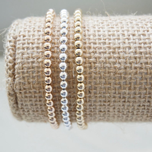 Personalized Stainless Steel <strong>Stacking</strong> <strong>Bracelet</strong> Custom Gold Beaded <strong>Bracelet</strong> As Gift for Her - Product Image 6
