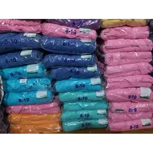 Peignoir Tymisa 4 à 6 ans 100% coton brodé couleur unie pour usage domestique - Product Image 4