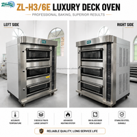 Nouveau Four à Sole Commercial de Luxe en Acier Inoxydable ZL-H3/6E, 3 Niveaux, 6 Plaques, 380V, Électrique, avec Minuteur pour Boulangerie, Pains et Pâtisseries