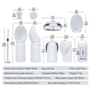 Distributeur d'eau en silicone pour animaux de compagnie Long Walk, entièrement étanche, anti-fuite, portable avec corde de transport - Product Image 5