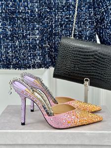 Chaussures de créateur luxueuses, talons aiguilles de haute qualité avec strass, talons hauts pour femmes pour mariage et soirée, style tendance - Product Image 4