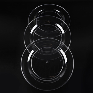 6 "7.5" 9 "10.25" 12 "Assiettes en plastique jetables transparentes de qualité supérieure pour la fête Assiette à dîner jetable en plastique transparent