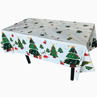 Nappe de Noël Imprimée en PE Imperméable pour Fêtes, Dîners, Maison, Extérieur, Barbecue, Pique-nique – 54x72 et 54x108 Pouces