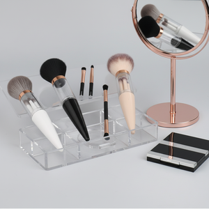 Ensemble de pinceaux de maquillage double embout, poils synthétiques vegan, logo personnalisé, kit de pinceaux cosmétiques pour contour, poudre, anticernes et blush - Product Image 2