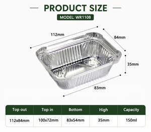 <span class=keywords><strong>Plat</strong></span> à <span class=keywords><strong>gratin</strong></span> en aluminium <span class=keywords><strong>jetable</strong></span> de 150 ml, résistant au four, pour portions individuelles et plats au four à usage domestique - Product Image 2