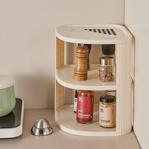Circular Multi-tiered Storage Rack For Kitchen And Living Room Freestanding Durable Design - Product Image 1