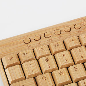 Ensemble clavier et souris sans fil Samexi Bamboo, couleur naturelle, pour bureau, jeux et ordinateur portable - Product Image 3