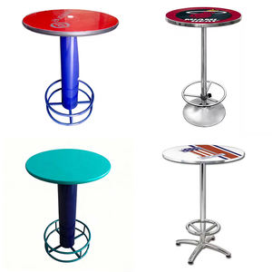 Mesa Redonda de Jardín Personalizada con Logotipo y Tamaño, Azul y Negra, para Interiores y Exteriores, Cafetería, Bar, Pub, Cocina, con Sillas - Product Image 1