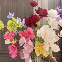 KW-F014 4-Köpfige Persische Blume Große Gesang-Blume Hot Pink Künstliche Gänseblümchen
