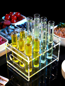 แก้วช็อตทรงหลอดใสขนาด 1 ออนซ์ แก้วช็อต<span class=keywords><strong>เหล้า</strong></span>สีขนาดเล็ก ชุดแก้วช็อตทรงหลอดพร้อมถาดพลาสติก - Product Image 4