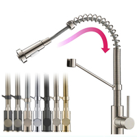 360 Degrés Rotatif Cuisine Bar Gourmet Évier Pull Out Ressort Robinet Mélangeur En Acier Inoxydable Chaud Froid Flexible Pull Down Robinet D'eau