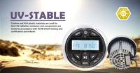 Unit Audio Stereo Hasda Tahan Air FM/AM USB BT untuk Kapal Pesiar ATV UTV RV Penggunaan di Bak Mandi Warna Putih Bersertifikasi ROHS CE