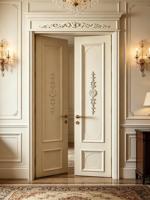 Ensemble de portes de ferme victoriennes en chêne massif sculpté à la main, porte battante classique avec design de modèle 3D, directement de l'usine