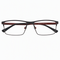 Monture de lunettes semi-cerclées rectangulaires HG7135 en métal, verres optiques, monture fine, quatre couleurs, look professionnel tendance