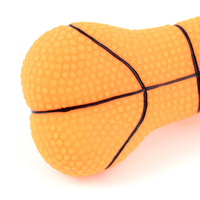 Jouet à mâcher durable en caoutchouc pour chiens, design os de basket-ball, 14x6.5x3.5, pour usage intérieur/extérieur, toutes races