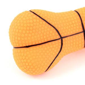Durable Rubber Basketball-Style Bone <b>Design</b> 14x6.5x3.5 Basketball/Net/Stick Bone Ball Chew <b>Toy</b> for Dogs - Product Image 5