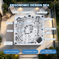 Bain à remous carré intelligent moderne Sunrans en acrylique avec 63 jets hydro et contrôle intelligent Balboa pour les loisirs en extérieur