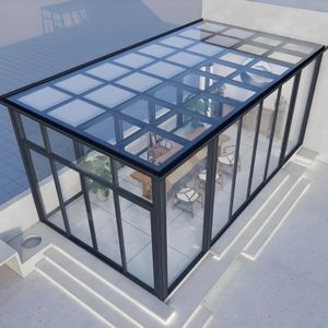 Pergola de jardin d'hiver à structure en aluminium de 3,0 mm d'épaisseur, économe en énergie, pour villa et jardin sur le toit - Product Image 2
