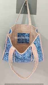 Sac fourre-tout bohème en coton avec imprimé floral fait main, sac de shopping ouvert, toutes saisons, grande taille pour femme - Product Image 4