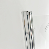 Portes de douche rectangulaires FUSA, porte pivotante en verre, aluminium, verre trempé de 6 mm, structure durable pour salle de bain, hôtel
