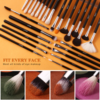 BEILI pinceaux de maquillage pour le visage de luxe végétalien logo argent mélangeur de haute qualité ensemble de beauté correcteur de marque privée noir mat OEM