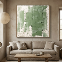 Peinture à l'huile Art Déco peinte à la main sur toile, cadre carré en plastique doré, décoration murale de luxe pour salon, salle à manger, fond de canapé