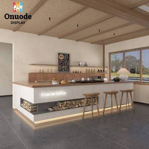 Mostrador de Estilo Moderno para Cafetería en Centros Comerciales, Diseño Completo para Tiendas con Materiales de Metal/MDF para Cafeterías - Product Image 1