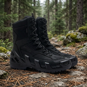 Botas Tácticas Impermeables para Hombre, de Corte Alto, con Parte Superior de Malla Transpirable, Suela de Goma, para Todas las Estaciones, Color Negro - Product Image 2