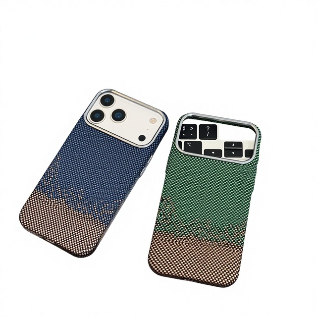 For 17 Pro Max Magnetic 3D Matte Phone Case with Carbon Fiber and Colored Grid Patterns Protective for 16 Pro