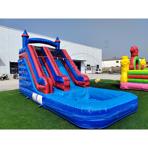 Toboggan <span class=keywords><strong>aquatique</strong></span> <span class=keywords><strong>gonflable</strong></span> double en PVC irisé, 23 pieds, <span class=keywords><strong>prix</strong></span> de gros - Product Image 3