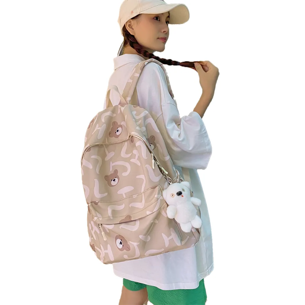 महिलाओं के लिए मजेदार पशु डिजाइन स्कूल बैग किशोर लड़कियों के लिए तेंदुआ प्रिंट बैकपैक सफेद मुद्रित कावई बैग प्यारा बैकपैक