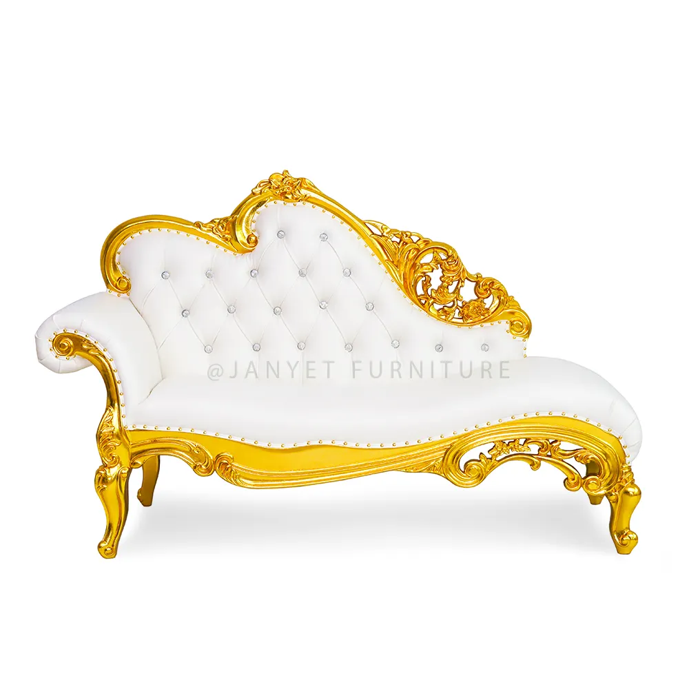 Royal Gold Throne furnitur ruang santai mewah Kulit sofa pengantin pernikahan untuk acara