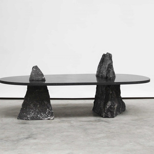 Popular Creative Design Indoor House Yard <strong>Decorative</strong> Hand Carving <strong>Black</strong> Lava Rock Coffee <strong>Table</strong> - Product Image 2