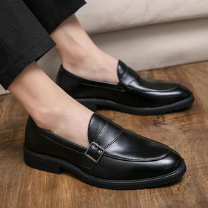 Chaussures rétro en cuir véritable respirantes pour hommes, de haute qualité, tendance, maille, mariage, mode, affaires, formelles, hauteur du bout du pied augmentée - Product Image 3