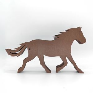 Uionen Wholesale Creative Design Multi Layer Wooden Carved Horse Figurines Animal <b>Crafts</b> Home Tabletop Decor Ornaments - Product Image 3