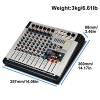 Interface audio professionnelle Biner AG8 8 canaux, mixeur audio USB, contrôleur DJ/console de mixage audio